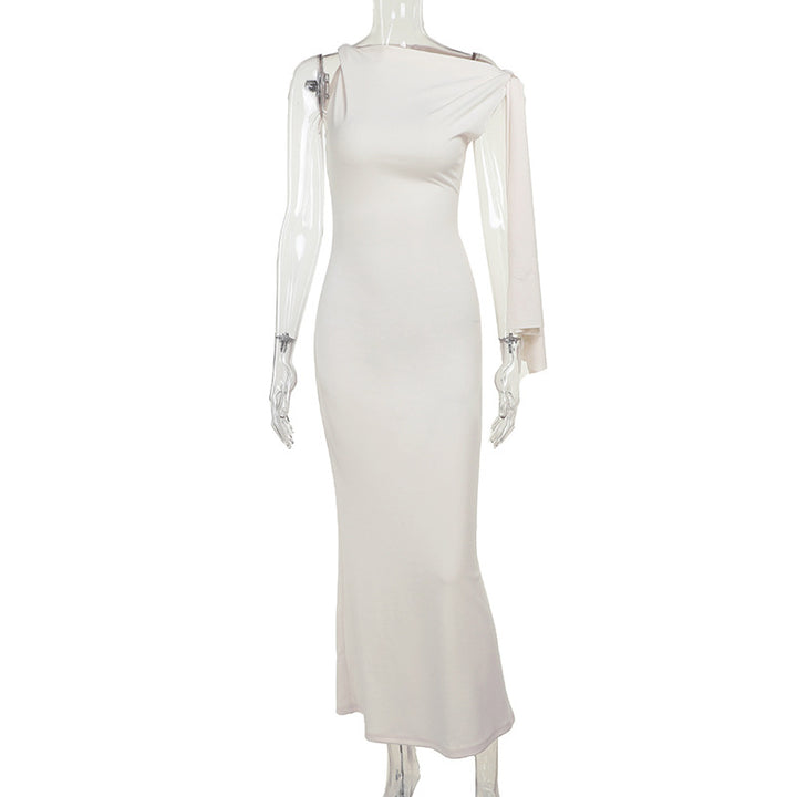 Damer elegant Maxikjole med asymmetrisk design og ermeless snitt Skjora