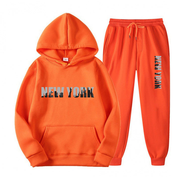 Kvinnelig sporty treningsdrakt med stilisert New York trykk Skjora