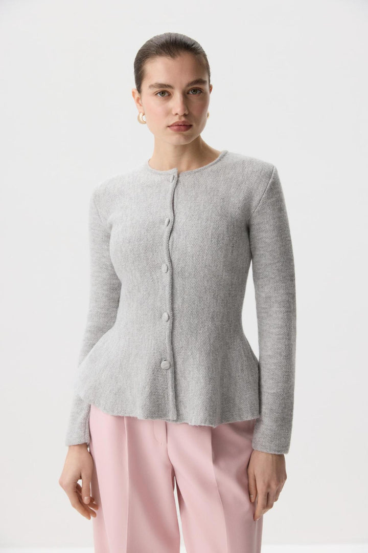 Damer elegant cardigan med teksturdesign og figurtilpasset snitt Skjora