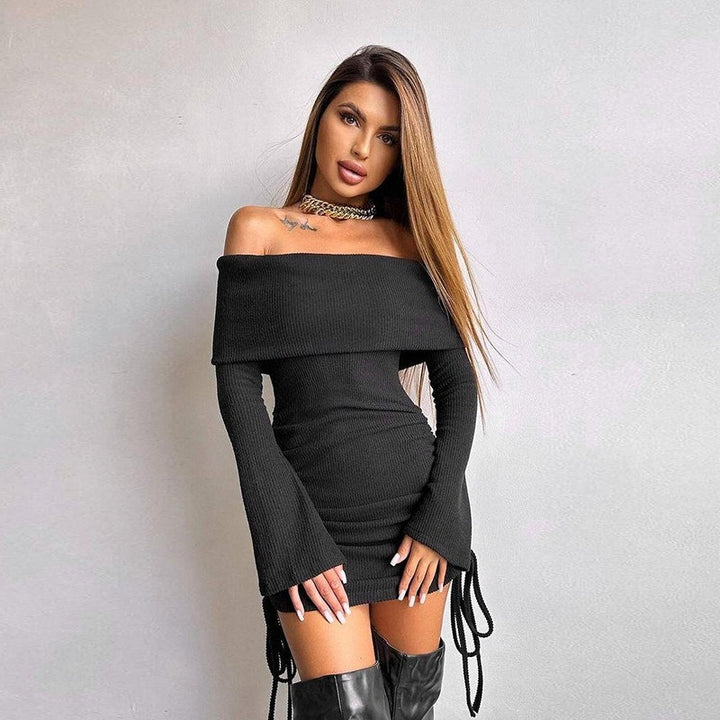 Damer Off-Shoulder Topp med rynker og snor detaljer Skjora