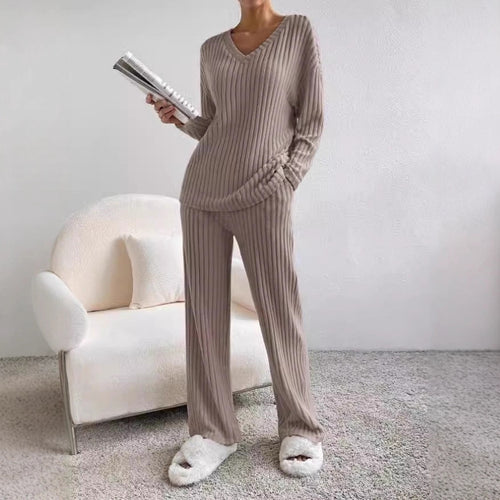 Kvinnes koselige strikket loungewear-sett Skjora