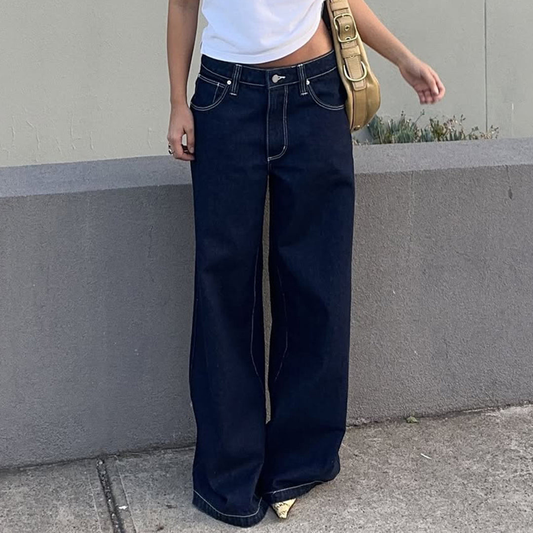 Dame Vide Jeans i avslappet snitt Skjora