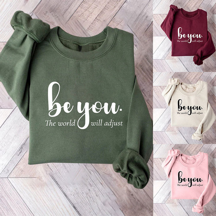 Dame sweatshirt med inspirerende motiv og motiverende budskap Skjora