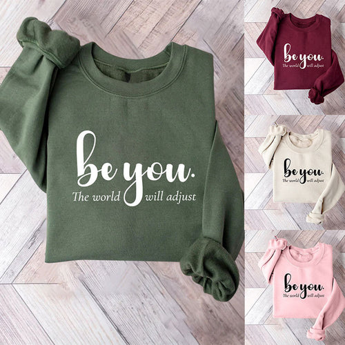 Dame sweatshirt med inspirerende motiv og motiverende budskap Skjora