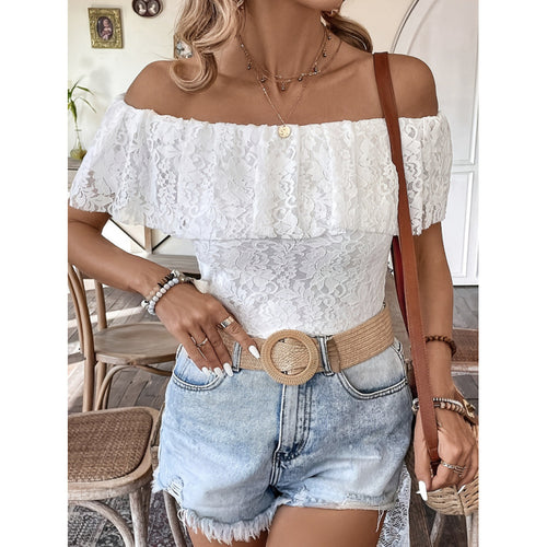 Dame Off-Shoulder Blonde Bluse Skjora