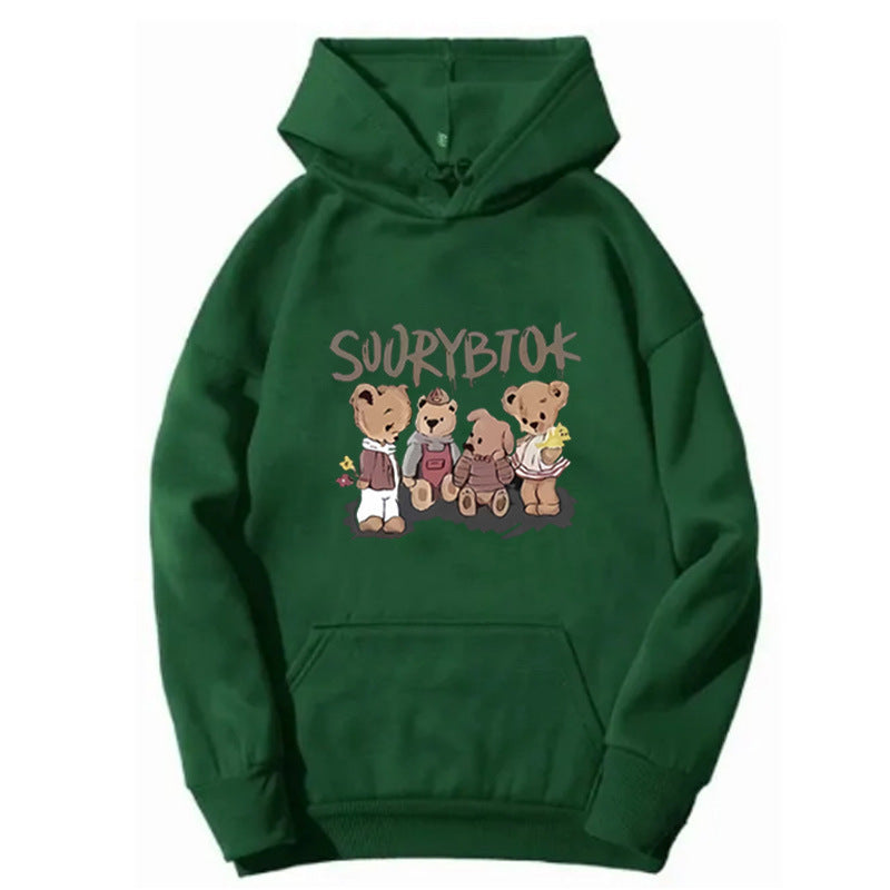 Damen Kapuzenpullover mit verspieltem Bärenmotiv Skjora