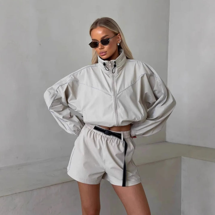 Dames Sportieve Korte Jas en Shorts Set Skjora