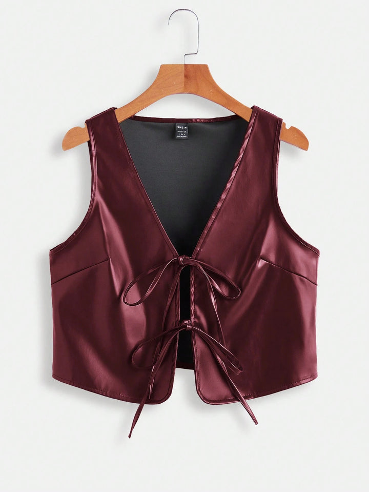 Damer elegant Cropped-Top med moderne snøring Skjora
