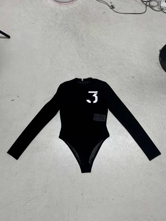 Damer elegant kropp med transparente detaljer og langermet Skjora