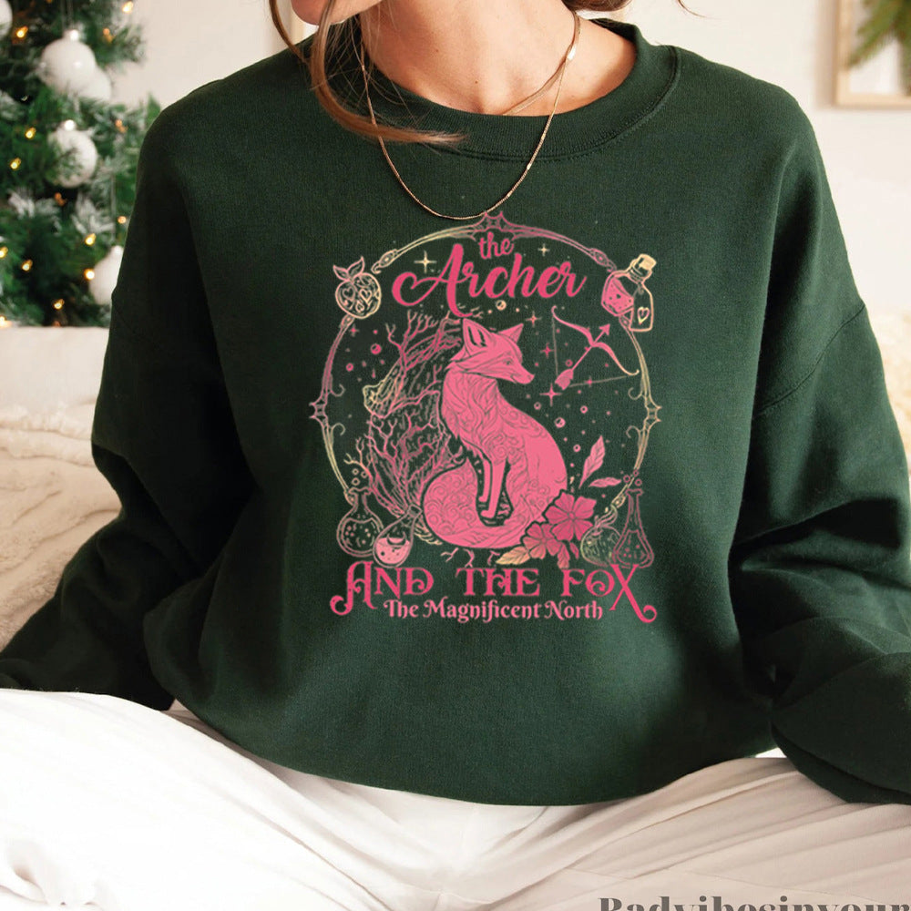 Dame sweatshirt med kreativt dyremotiv og inspirerende trykk Skjora