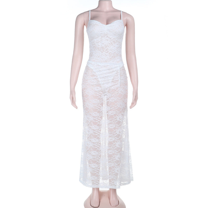 Sexy women's maxi dress with adjustable straps and sweetheart neckline Skjora