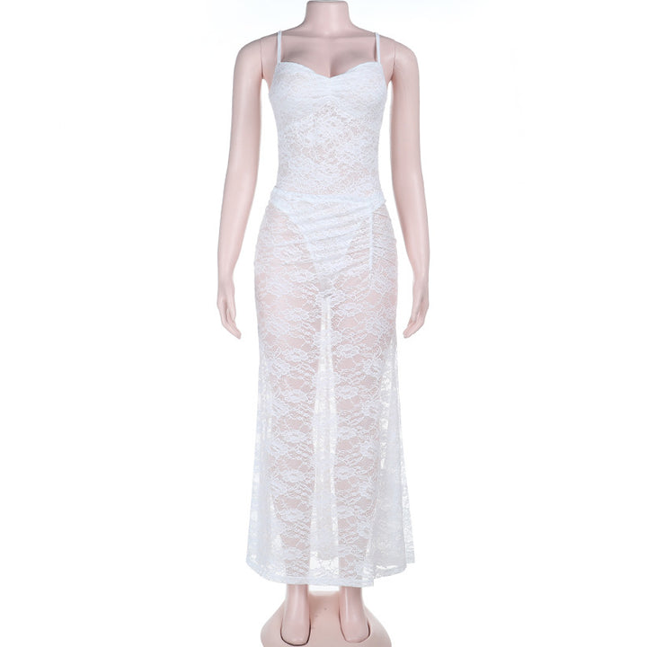Sexy women's maxi dress with adjustable straps and sweetheart neckline Skjora