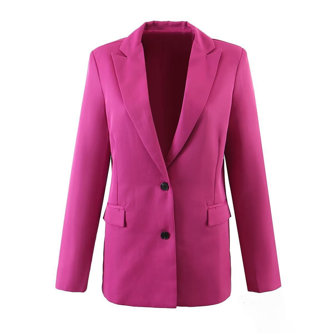 Kvinnes Elegant Blazer med Skreddersydd Snitt og Reverskrage Skjora