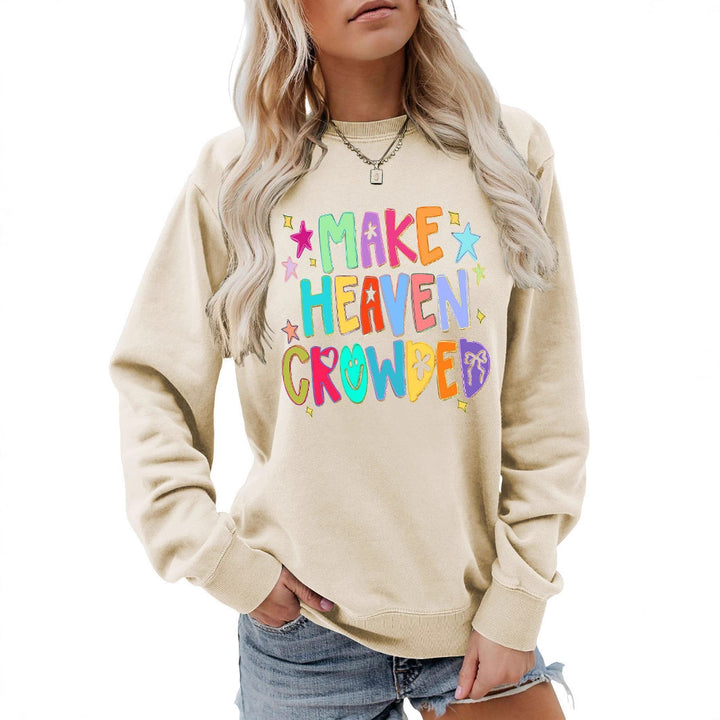 Dame sweatshirt med fargerik design og leken tekst Skjora
