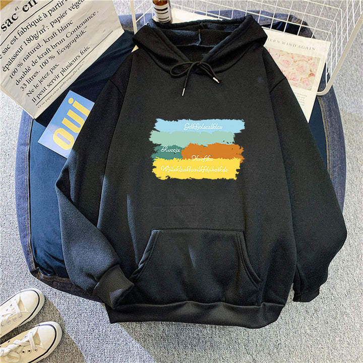Damer casual hettegenser med kreativt grafisk design Skjora