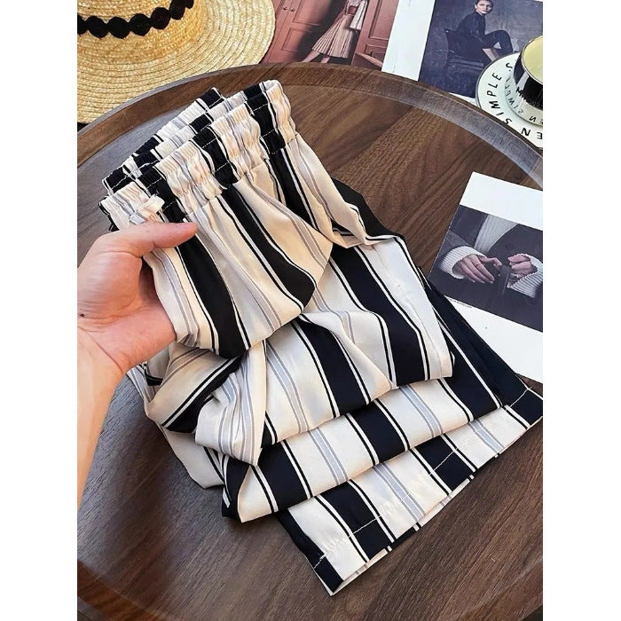 Kvinne Elegant og Komfortabel Stripete Culotte Shorts Skjora