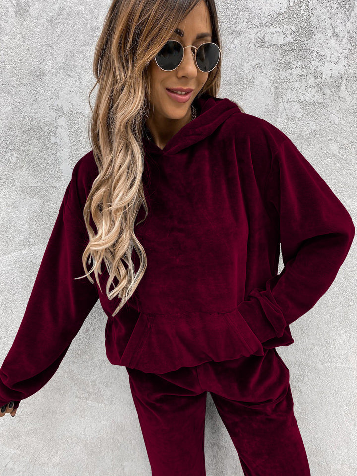 Dame koselig fleece hettegenser med avslappede detaljer Skjora
