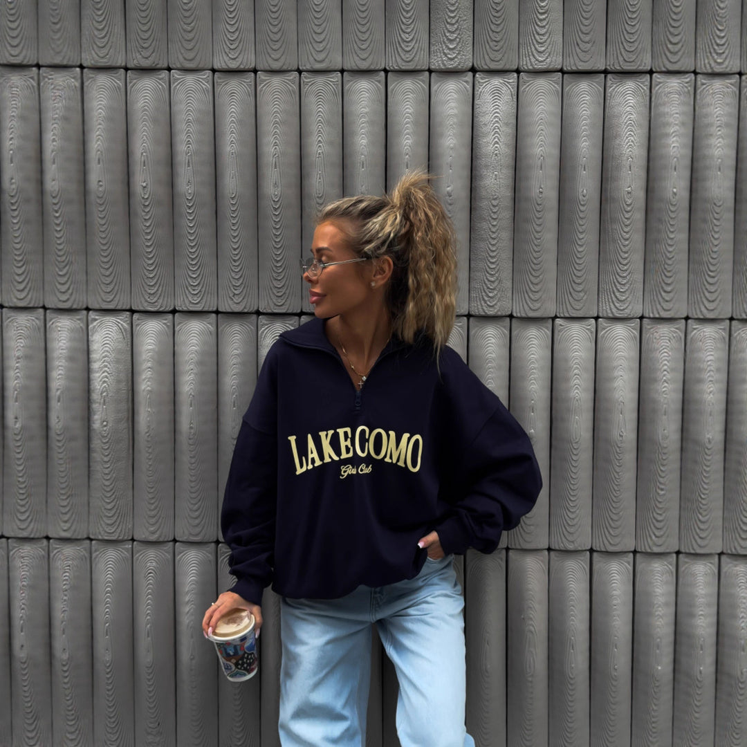 Kvinners uformelle zip genser i urban stil med logo print Skjora