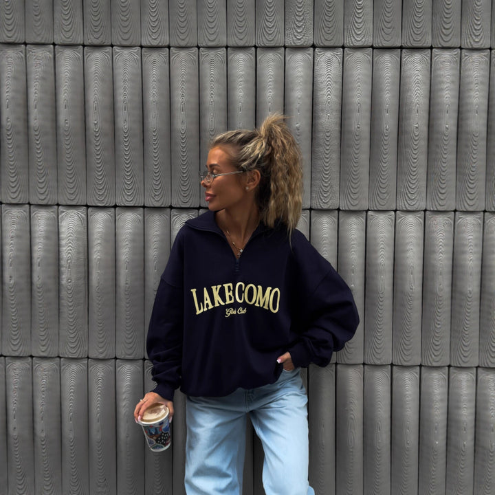 Kvinners uformelle zip genser i urban stil med logo print Skjora