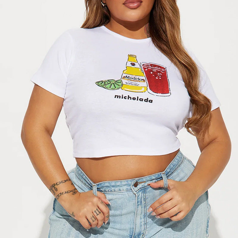 Dame Tanktop med leken gastronomi-motiv Skjora