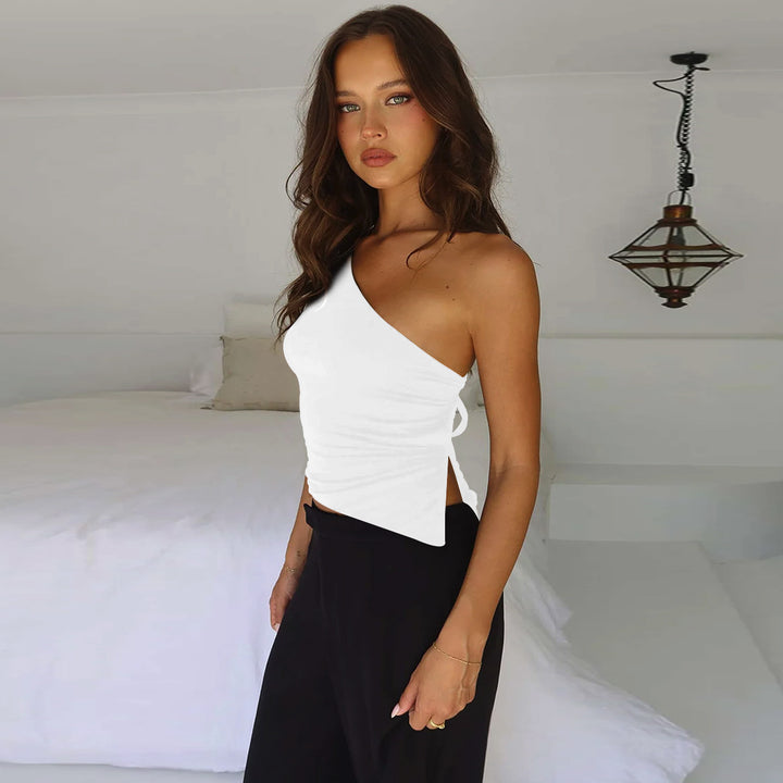 Women's Asymmetric Ruched Skirt Top