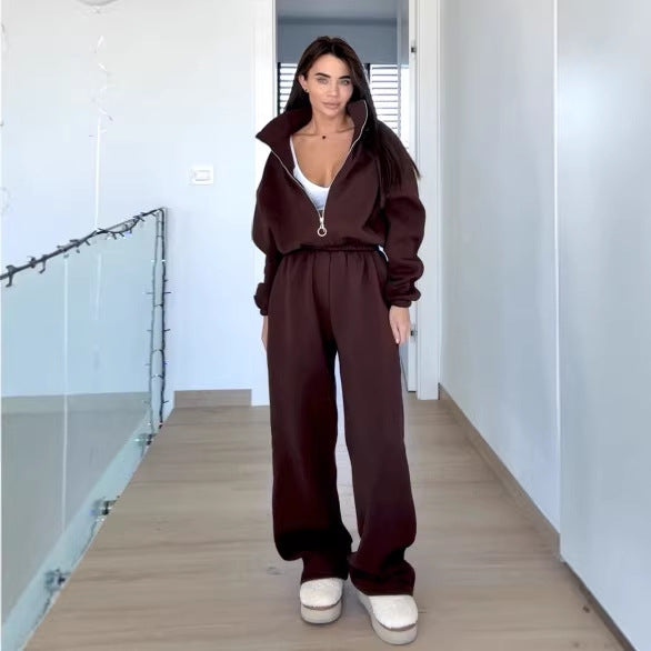 Damer casual joggedrakt med oversized hettegenser og elastiske bukser