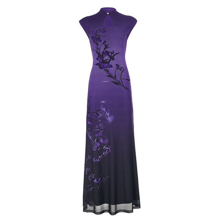 Dame Maxikjole med elegant, blomsterdesign Skjora