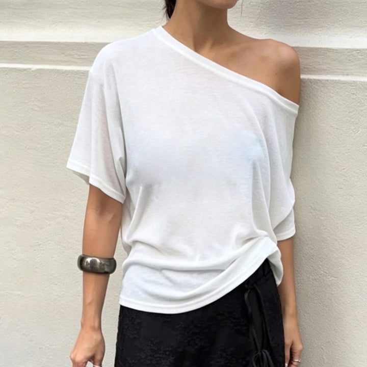 Dame avslappet oversized T-skjorte i myk jersey Skjora