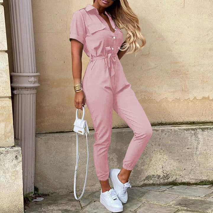 Dame elegant jumpsuit med innsvingt snitt og praktiske lommer Skjora