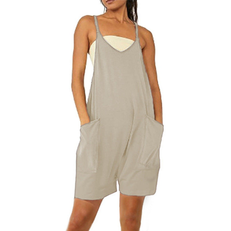 Damer Casual Jumpsuit med dyp utringning og praktiske lommer Skjora