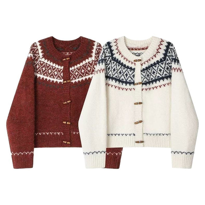 Dames cardigan med elegant norsk mønster Skjora