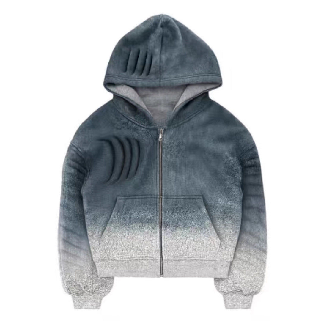Dame hoodie jakke med trendy gradient og praktisk glidelås Skjora
