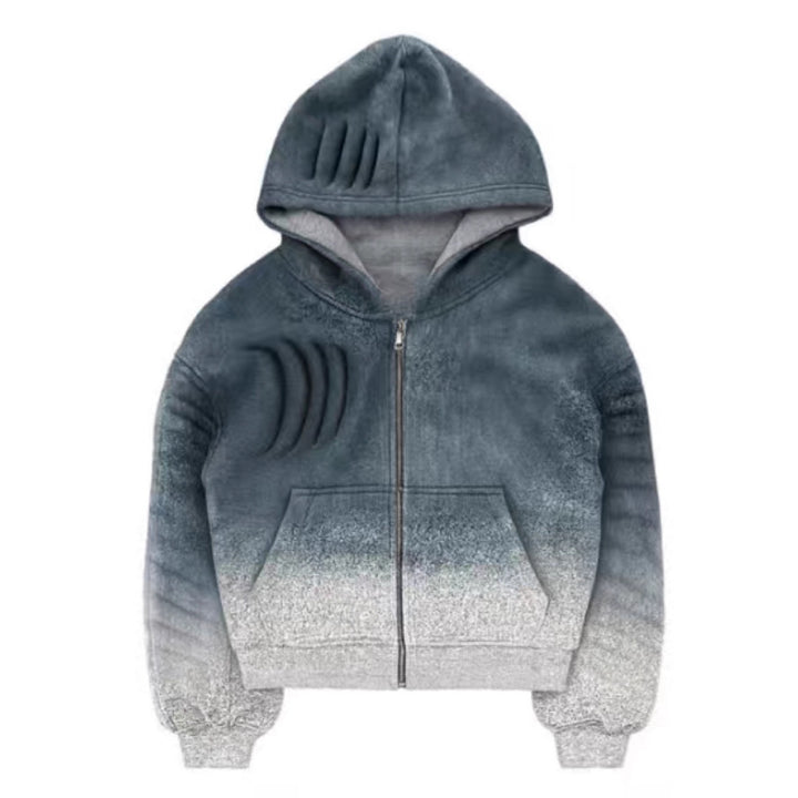 Dame hoodie jakke med trendy gradient og praktisk glidelås Skjora