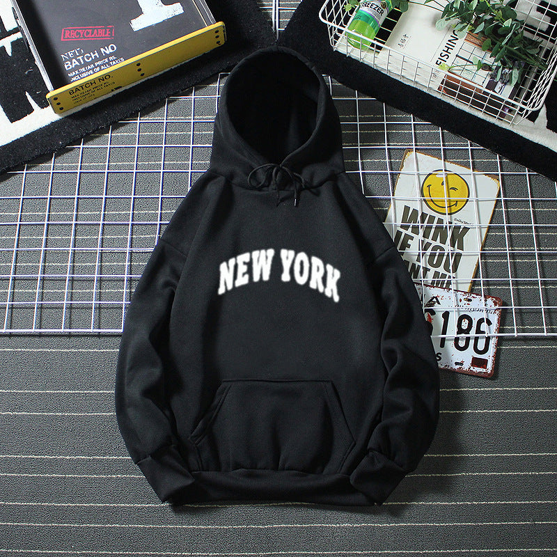 Dame hettegenser med moderne New York-trykk Skjora