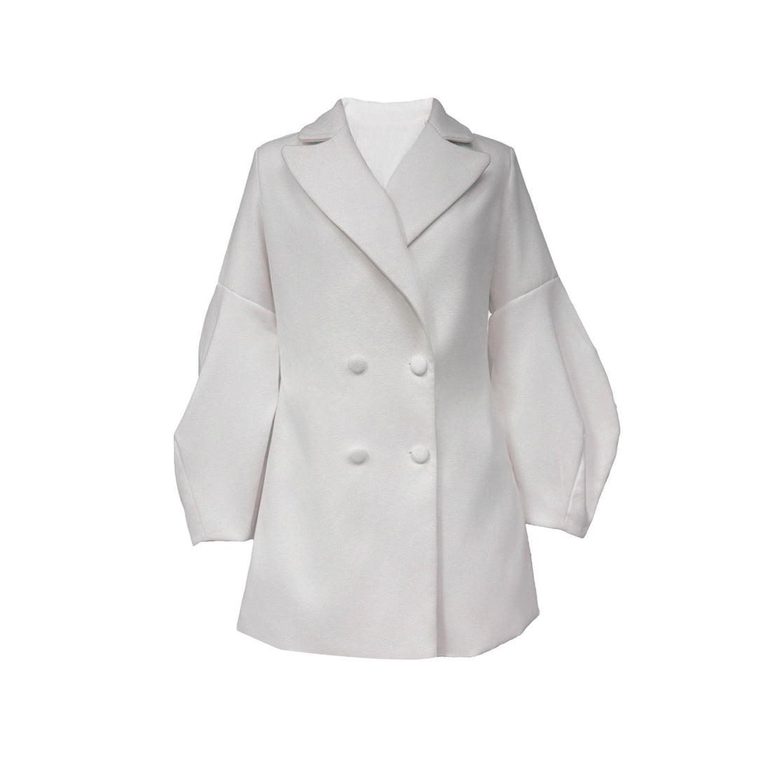 Kvindernes elegante dobbeltbrystet blazer kjole med voluminøse ærmer Skjora