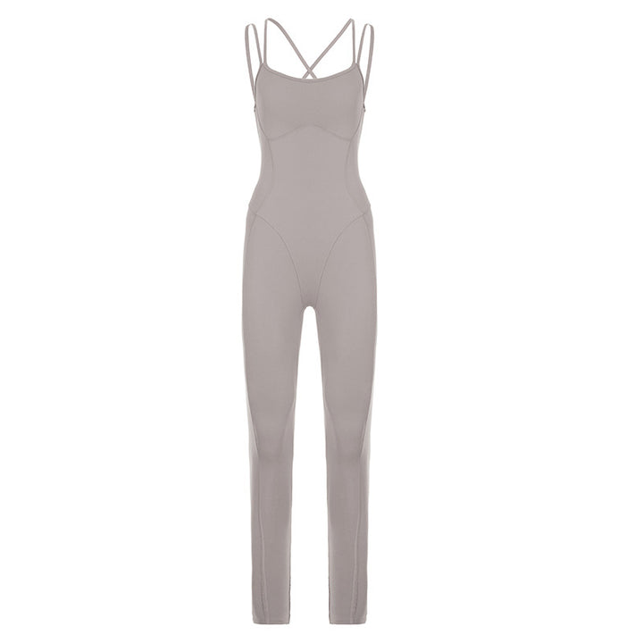 Dame Sporty jumpsuit med justerbare skuldre og tettsittende snitt Skjora