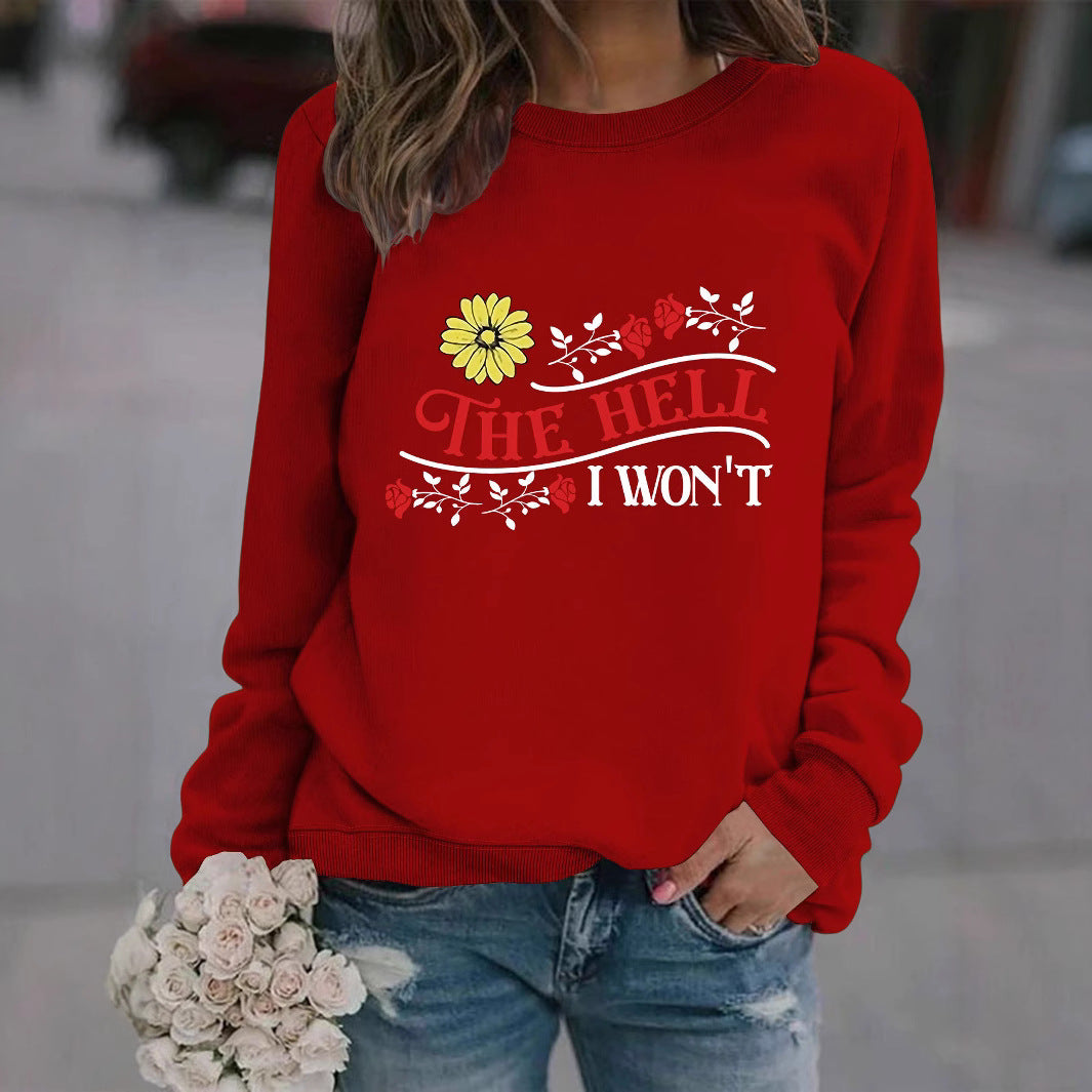 Kvinne sweatshirt med lekent motiv og komfortabel passform Skjora