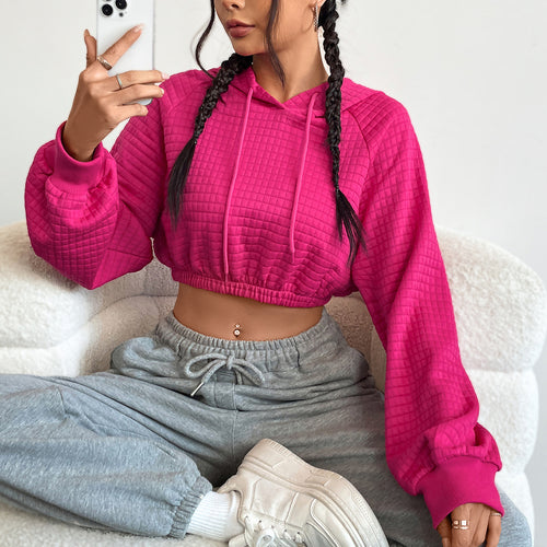 Dame cropped hettegenser med strukturert design Skjora