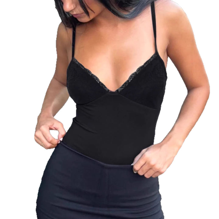 Dame elegant spiss-body med fine stropper Skjora