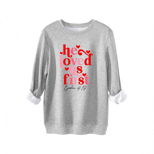 Dame sweatshirt med vennlig slagord og avslappet snitt Skjora