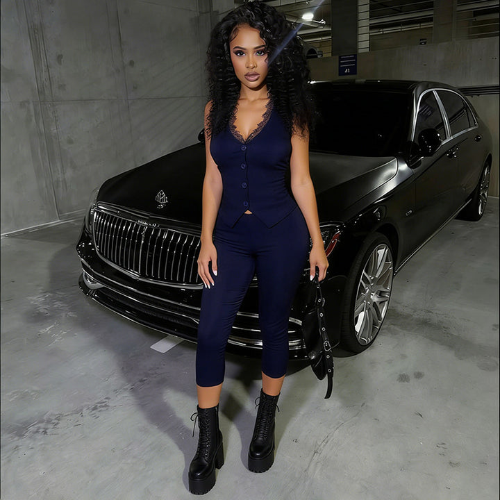Dame Shaping Jumpsuit med elegant spissetop Skjora