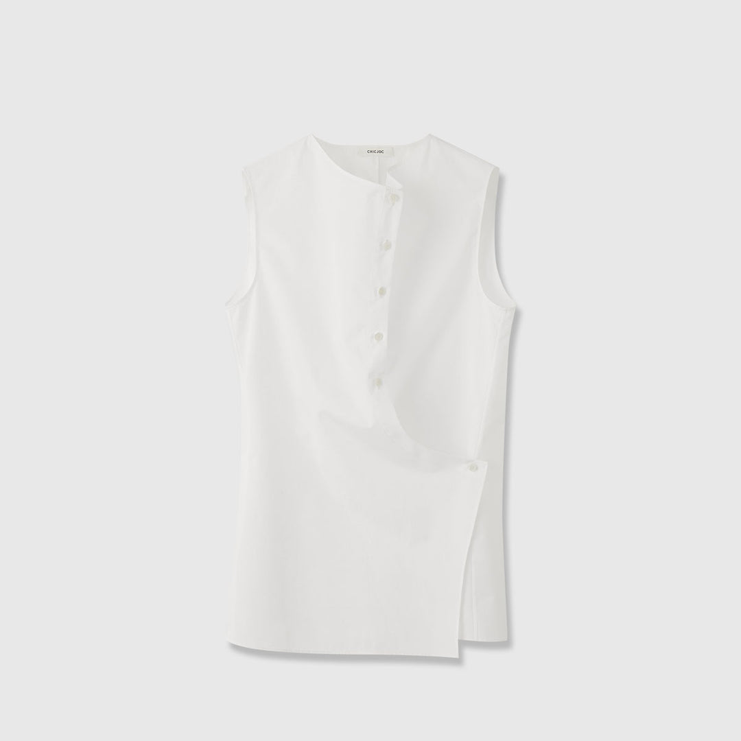 Dame Elegant ermeline skjorte med asymmetrisk snitt Skjora