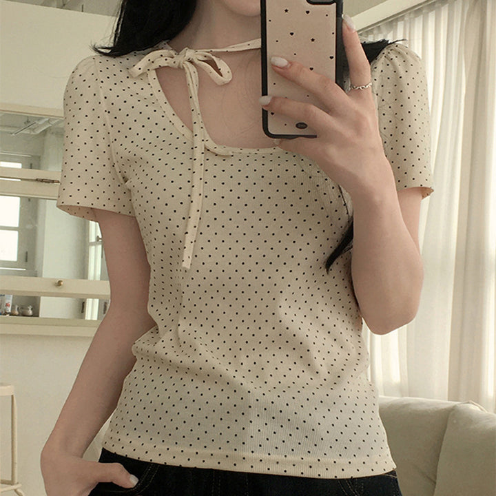 Dame Prikket Bluse Skjora