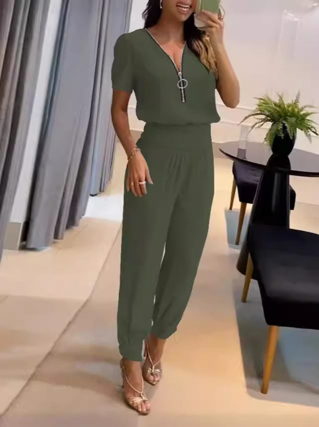 Dame jumpsuit med høyhals og sidelukking Skjora