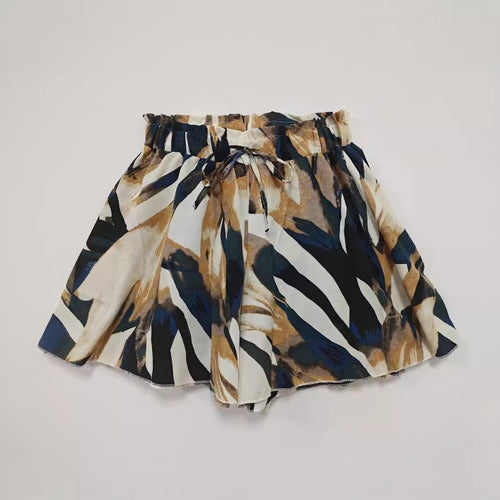 Damen shorts med blomster mønster og elastisk midjebånd Skjora