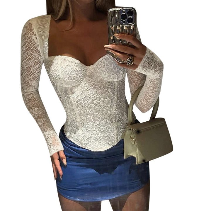 Dame elegant spissbluse med lange ermer og figursydd snitt Skjora