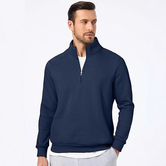 Herresweatshirt med halv glidelås og moderne snitt Skjora