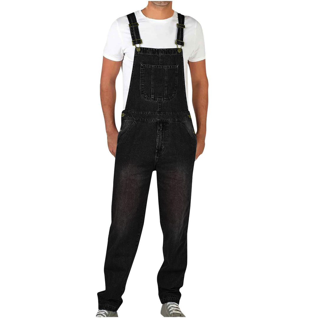Herrenes denim-selebukse i avslappet stil med justerbare stropper Skjora