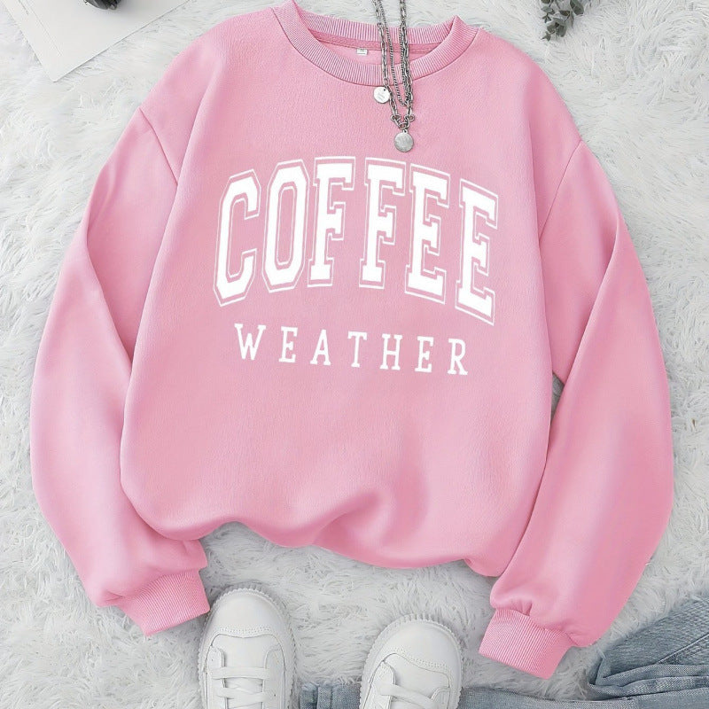 Dame sweatshirt med moderne Coffee Weather trykk Skjora