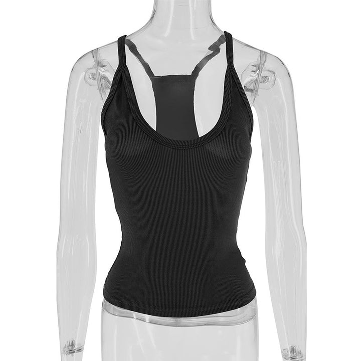 Dame Sporty Stretch-Top med slim fit Skjora